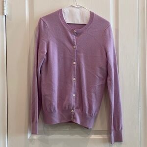 WOMENS TSE MATCHING PURPLE SHIRT AND CARDIGAN SIZE MEDIUM 100% PURE CASHMERE💜